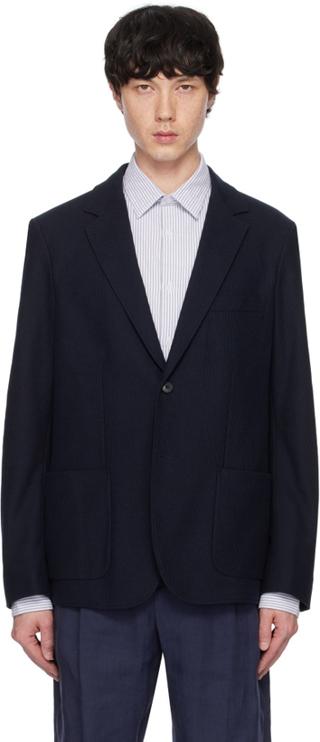 Photo: Sunspel Navy Piqué Unstructured Blazer