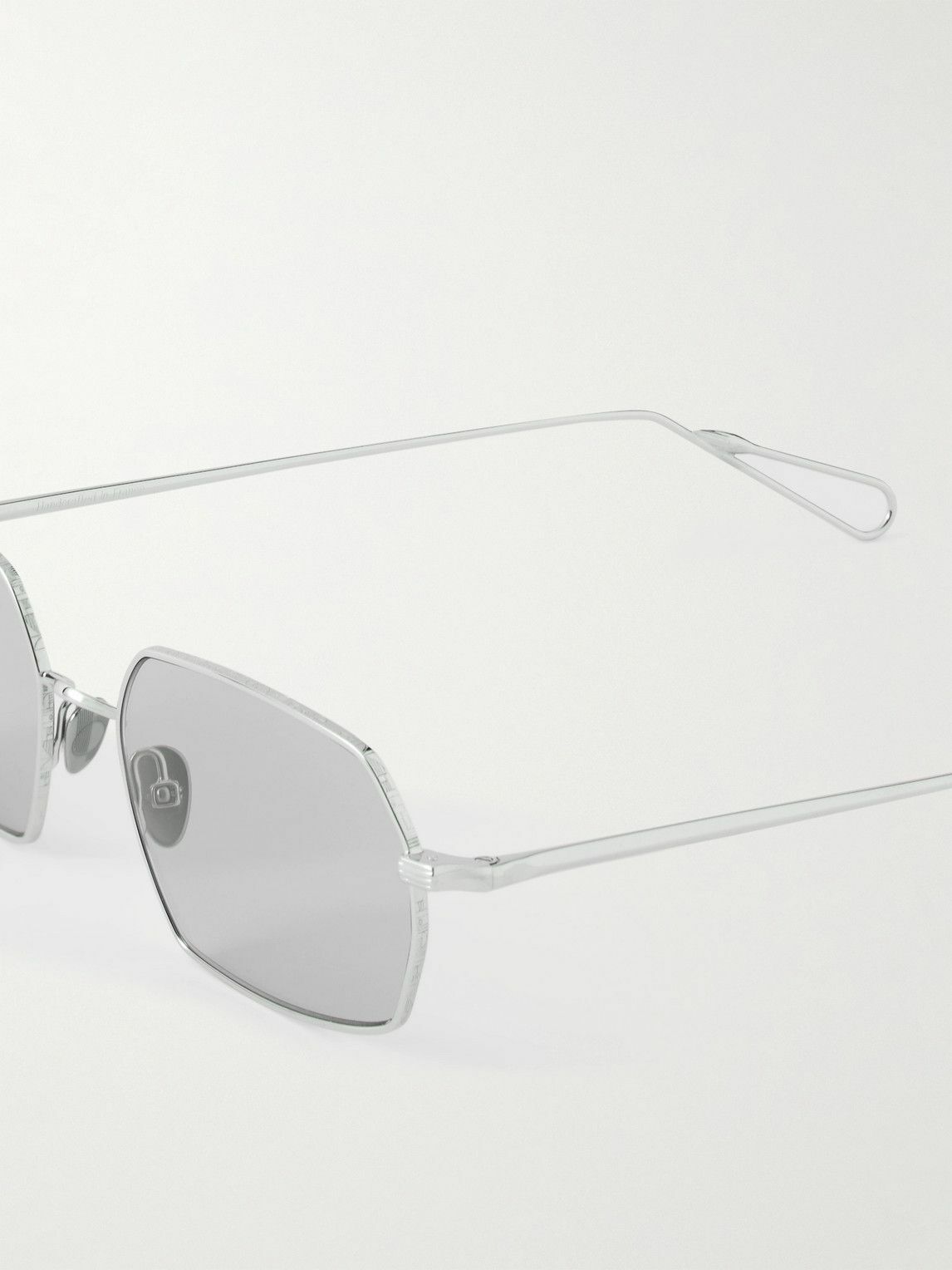 AHLEM - Colisee Rectangular-Frame Silver-Tone Sunglasses