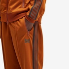 Needles Men's Poly Smooth Zipped Track Pants in Rust