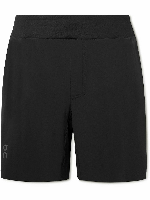 Photo: ON - Straight-Leg Logo-Print Stretch Recycled-Shell and Mesh Shorts - Black