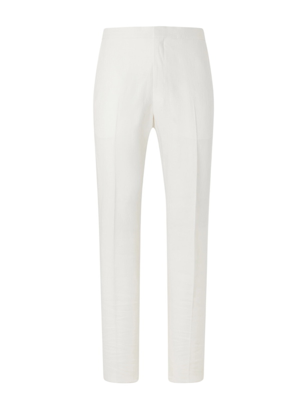 Photo: Zegna - Straight-Leg Linen-Twill Trousers - Neutrals