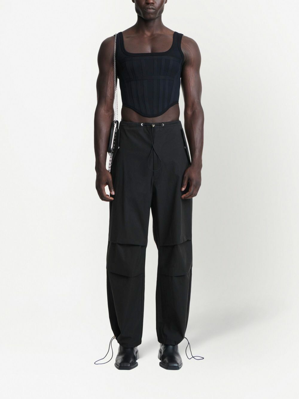 Dion Lee Black Organic Cotton Parachute Trousers