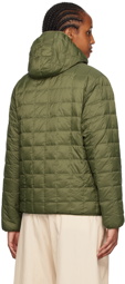 TAION Khaki Hooded Reversible Down Jacket