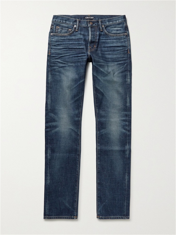 Photo: TOM FORD - Slim-Fit Stretch-Denim Jeans - Blue
