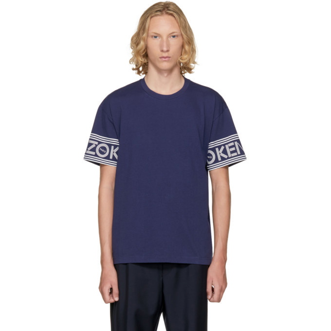 Photo: Kenzo Navy Logo Sleeve T-Shirt