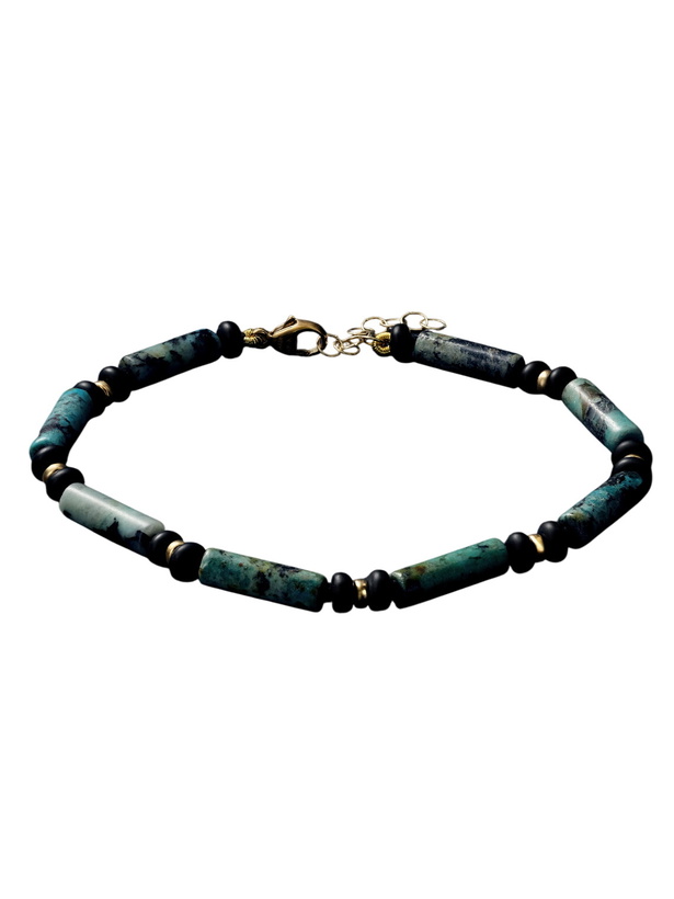 Photo: JIA JIA - 14-Karat Gold, Turquoise and Onyx Bracelet