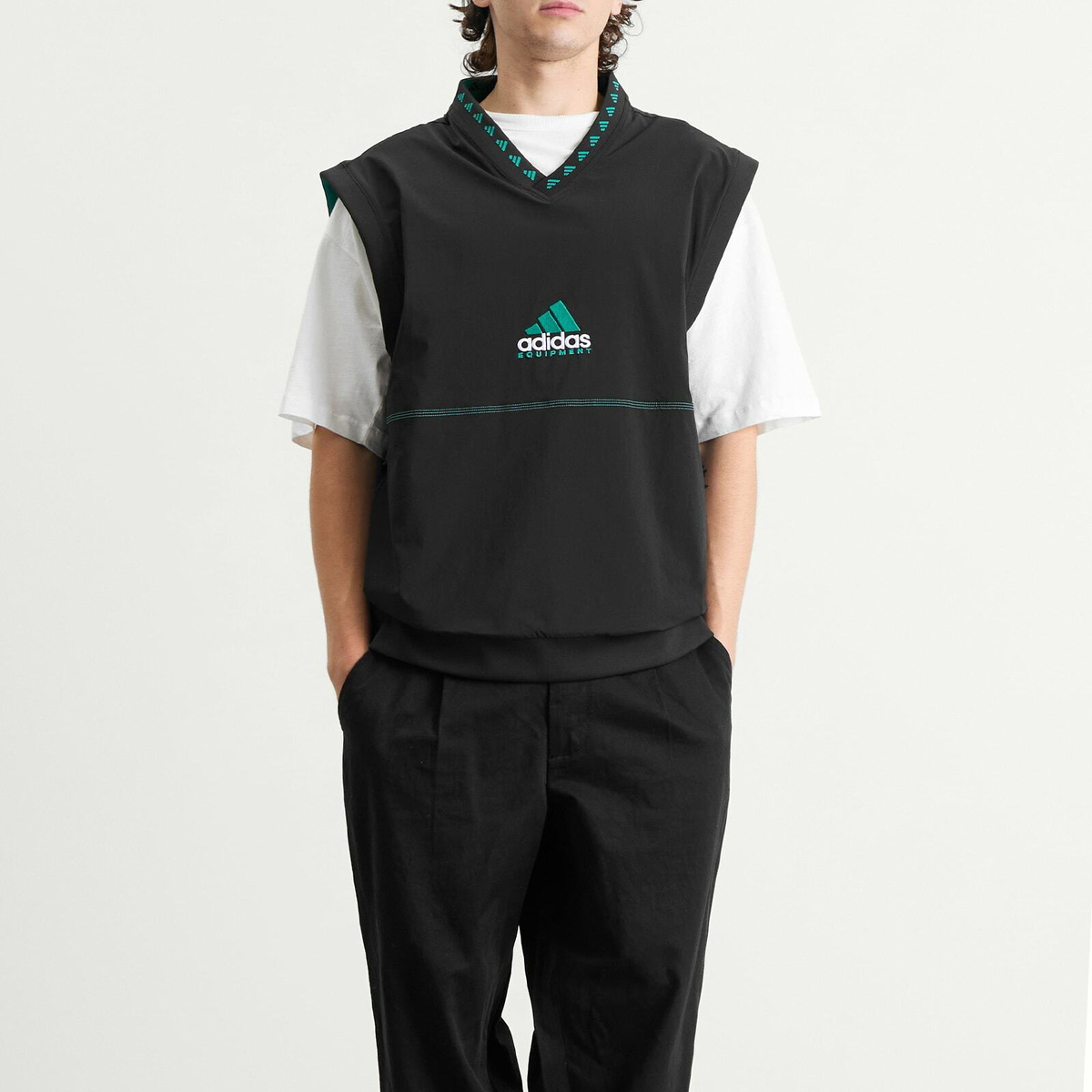 Adidas Men's Golf EQT Vest in Black/Equipment Green