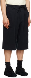 Y-3 Black Crinkled Shorts