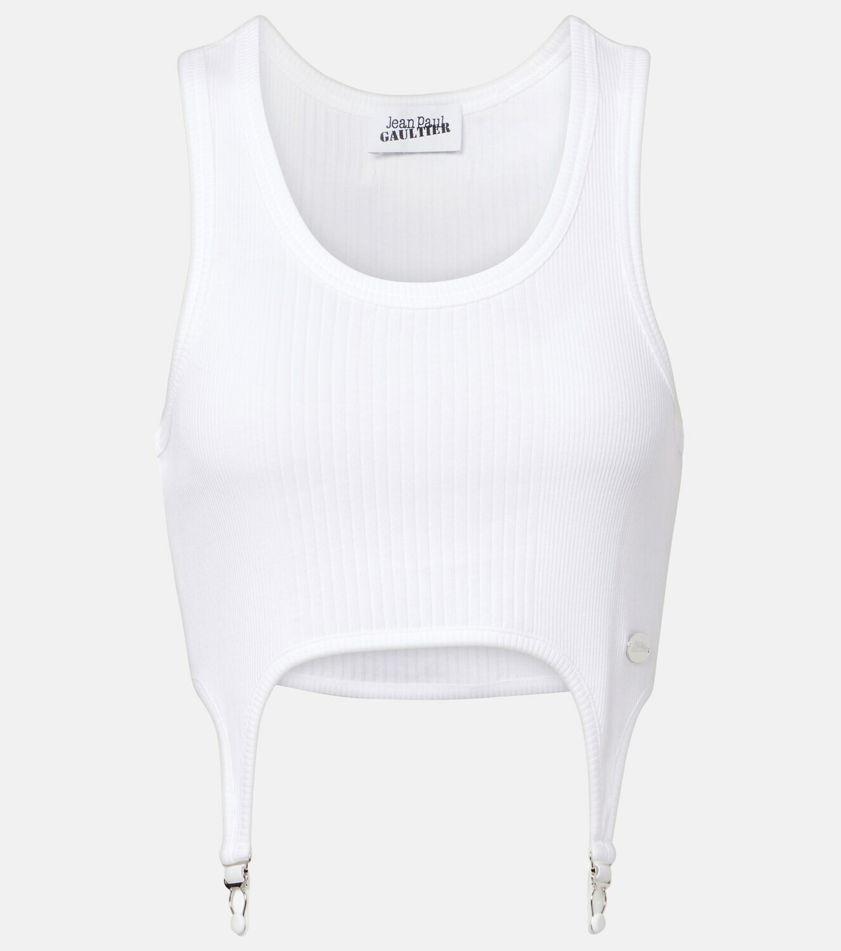 Jean Paul Gaultier Ribbed-knit cotton jersey bra top