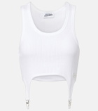 Jean Paul Gaultier Ribbed-knit cotton jersey bra top