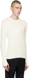 Helmut Lang Off-White Cutout Sweater