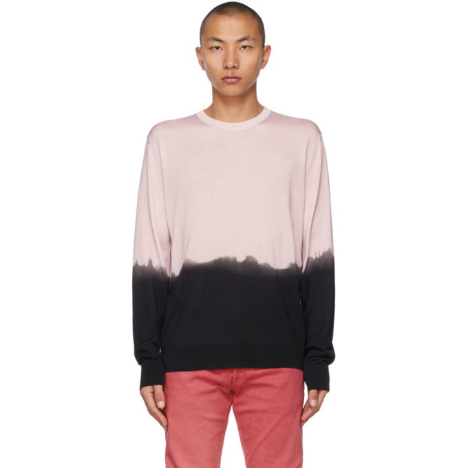 Photo: Alexander McQueen Pink and Black Dip Dye Printed Sweater