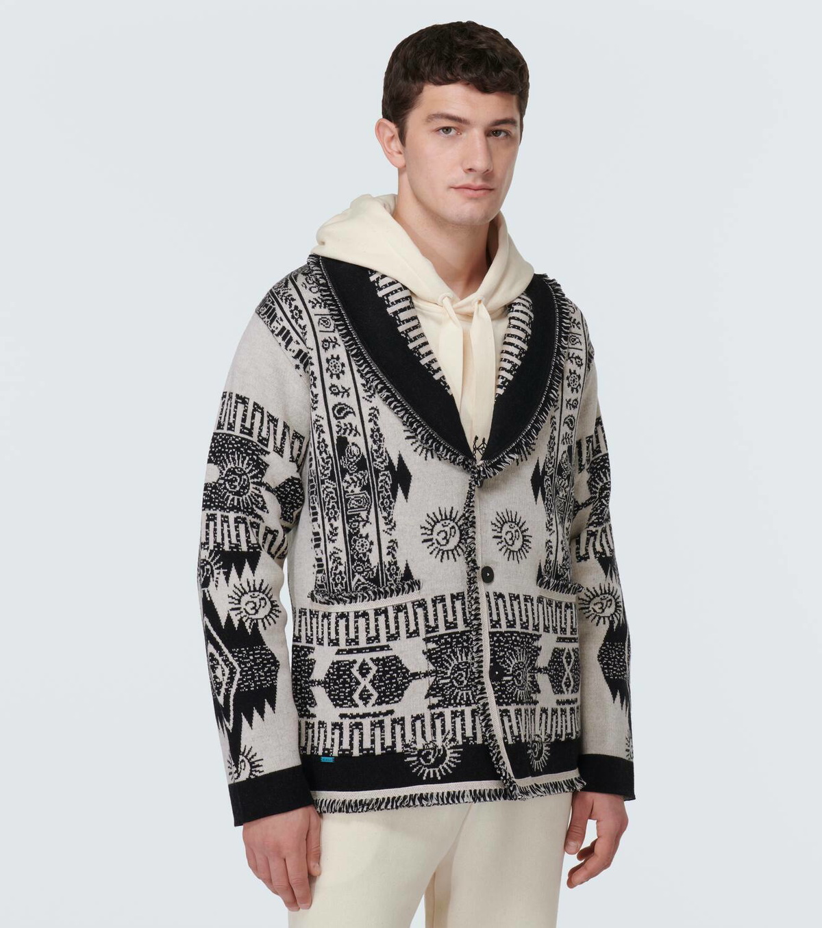 Alanui Jacquard wool-blend cardigan