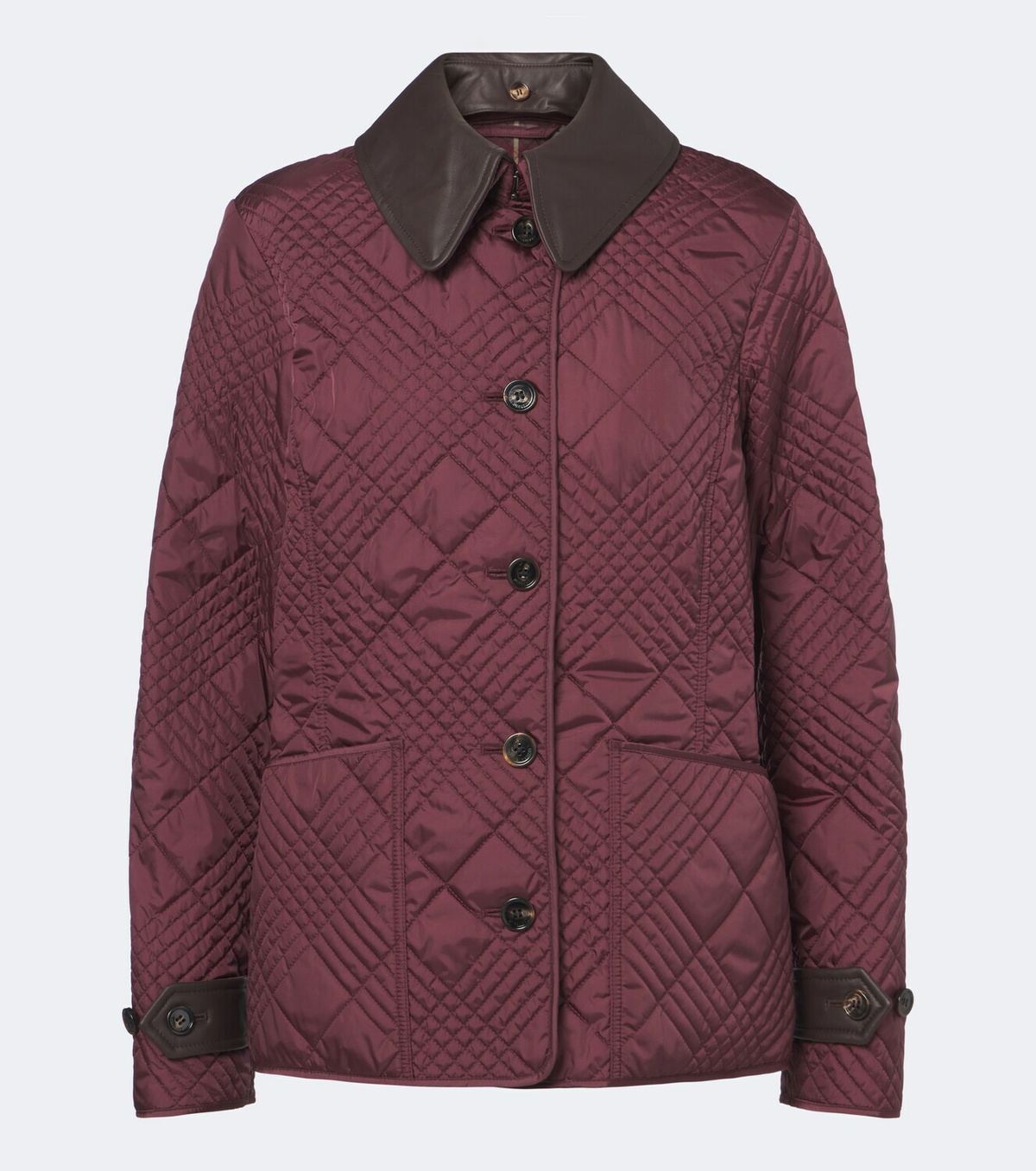 Burberry Fernleigh leather-trimmed quilted jacket