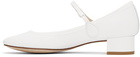 Repetto White Rose Mary Jane Heels