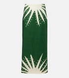 Cala de la Cruz Bruna printed linen midi skirt