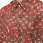 Acne Studios Men's Sambler Daisies Short Sleeve Shirt in Dark Red/Grey