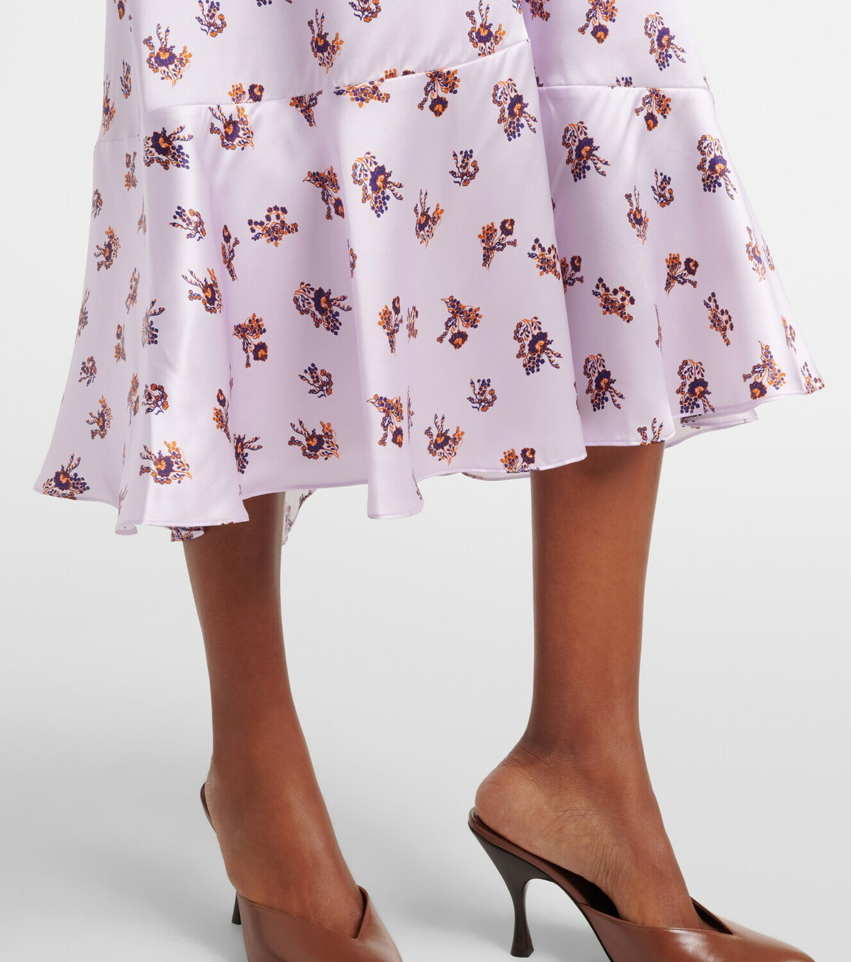 Dorothee Schumacher Shiny Daydream floral silk satin midi dress