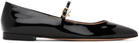Gianvito Rossi Black Ribbon Jane Ballerina Flats