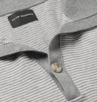 Club Monaco - Striped Cotton and Linen-Blend Polo Shirt - Neutrals