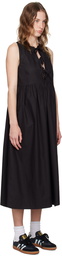 GANNI Black A-Line Midi Dress