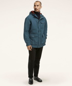 Brooks Brothers Men's Waxed-Cotton Hooded Barn Coat | Blue