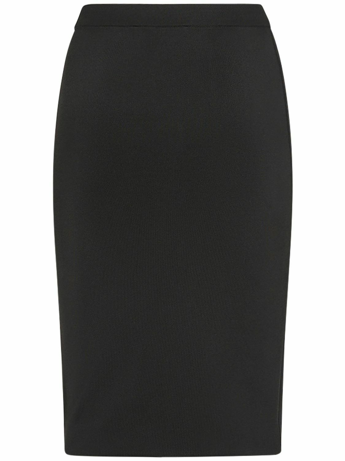 Maxi Sport Knit Side-Slit Skirt for Plus Size, Black | Woman Within