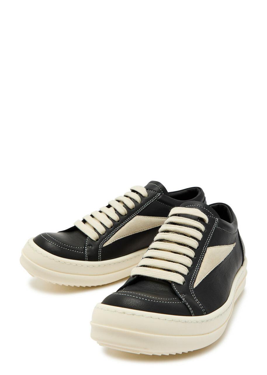 Rick Owens Vintage Panelled Brushed Suede Sneakers Black Other