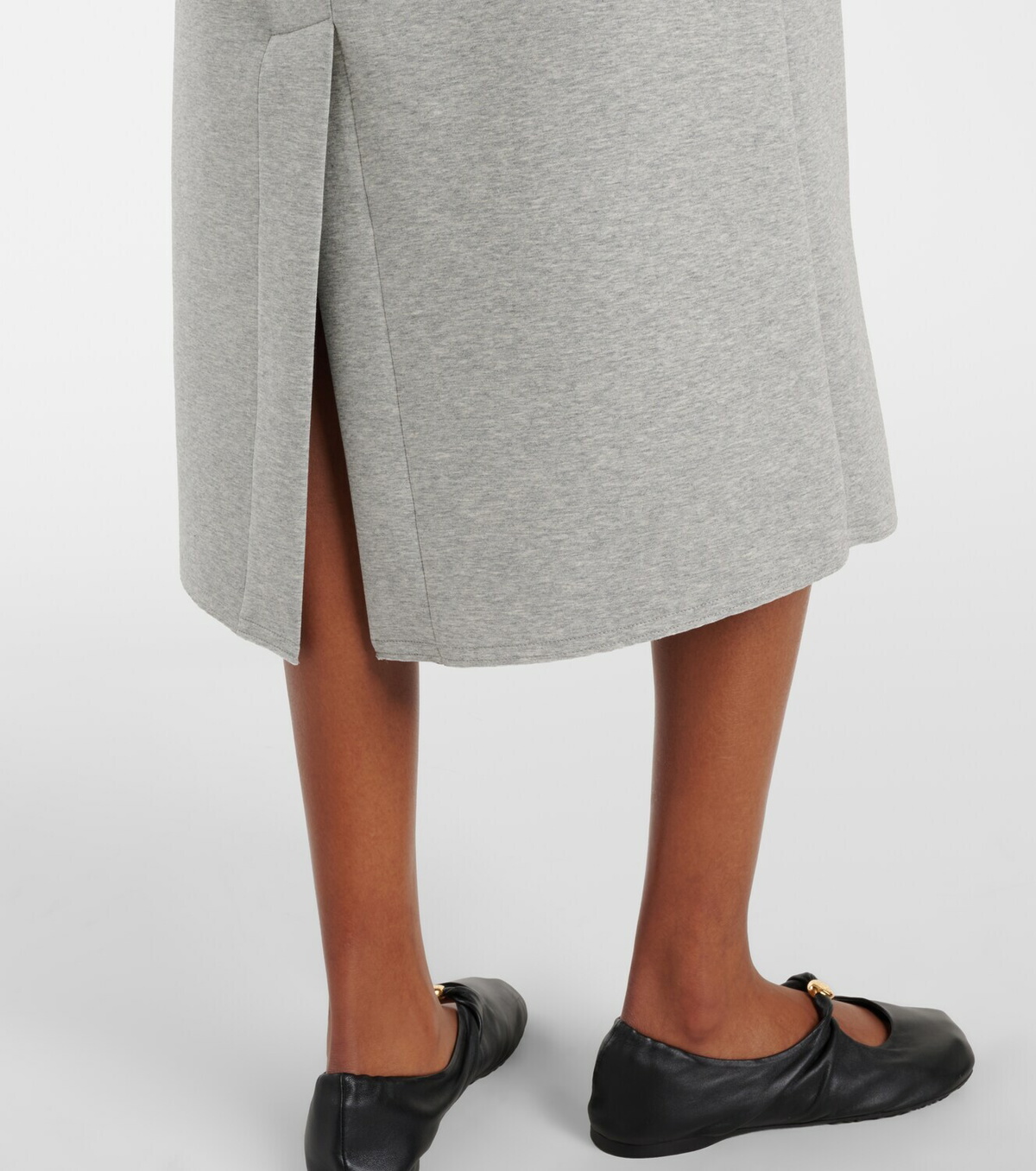 Plan C Ruffled cotton-blend midi skirt
