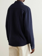 Mr P. - Convertible-Collar Cotton-Muslin Shirt - Blue