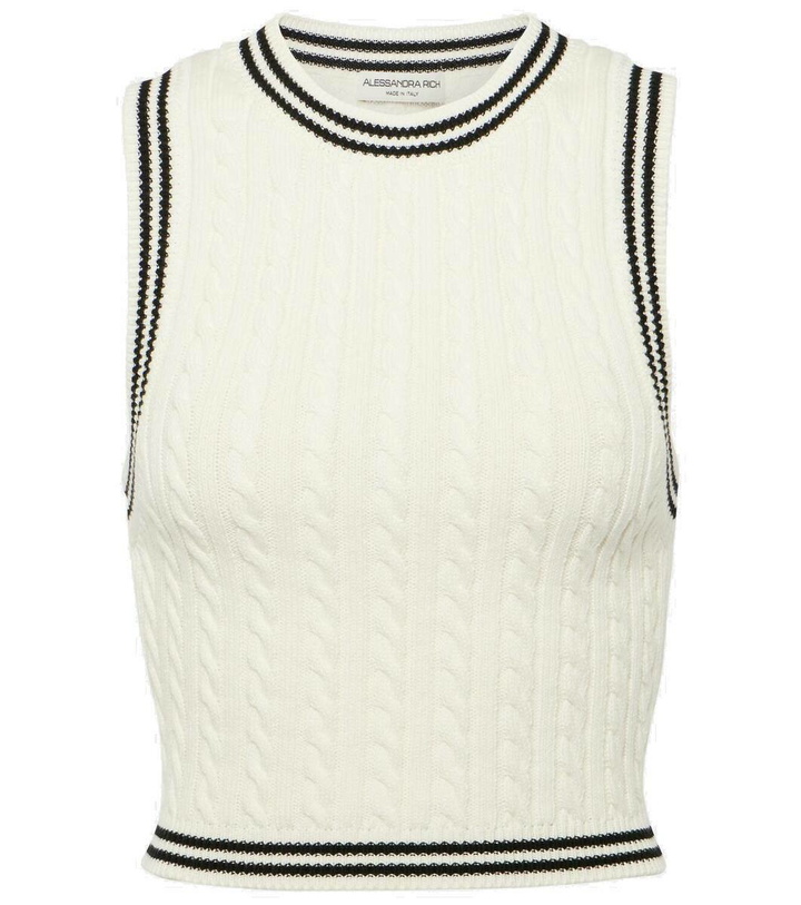 Photo: Alessandra Rich Cable-knit cotton sweater vest