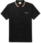 Burberry - Contrast-Tipped Cotton-Piqué Polo Shirt - Black