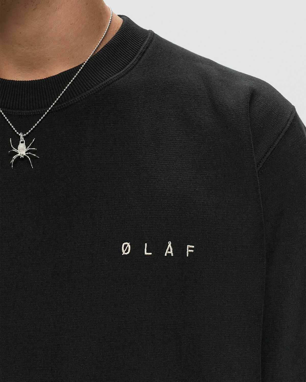 ølåf Face Crewneck Black Sweatshirts