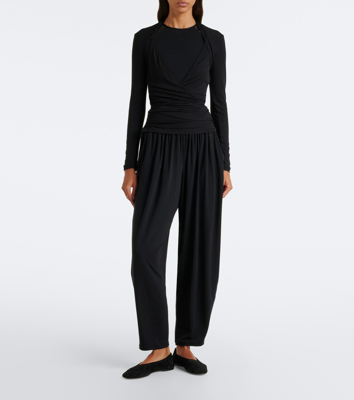 Eres Charlotte ribbed-knit wrap top