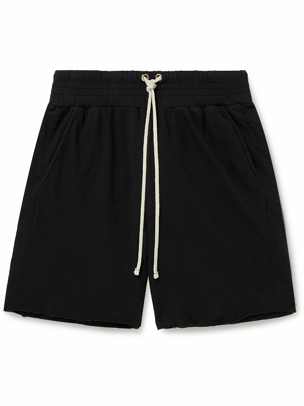Photo: Les Tien - Yacht frayed organic cotton-terry shorts - Black