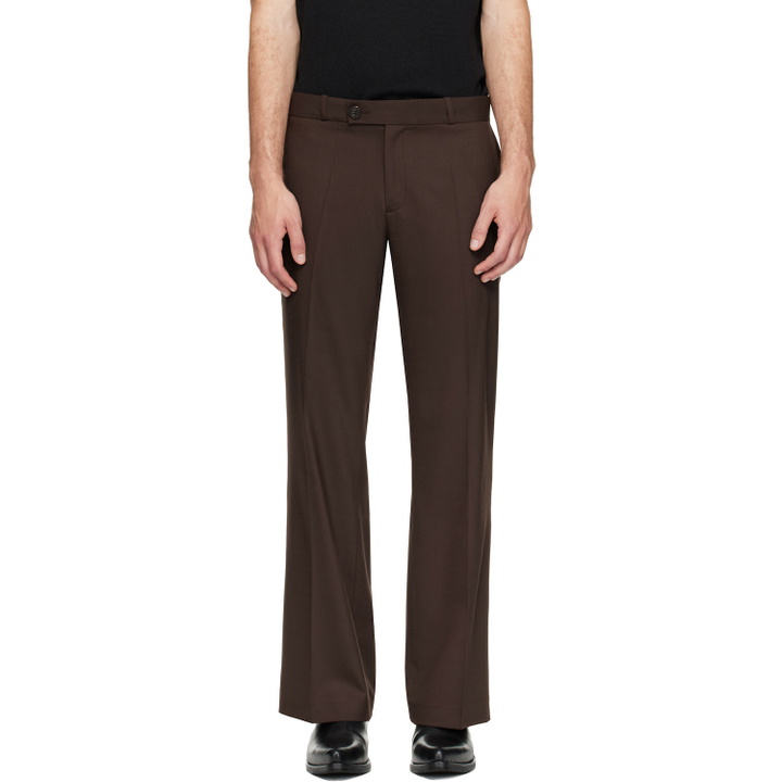Photo: Ernest W. Baker Brown Loose Fit Flare Trousers