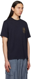 Universal Works Navy Flower Mountain Edition T-Shirt