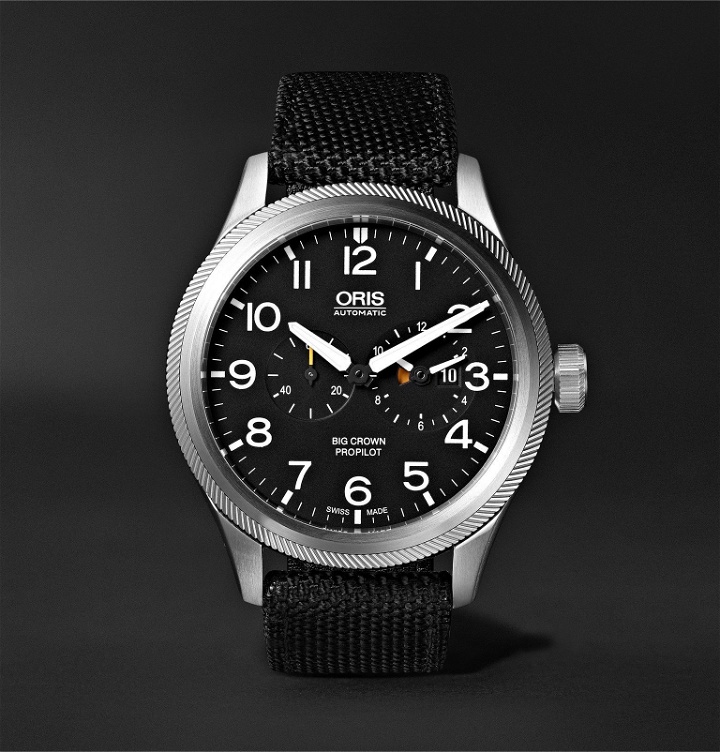 Photo: Oris - Big Crown ProPilot Automatic Chronograph 44.7mm Stainless Steel and NATO Canvas Watch - Black