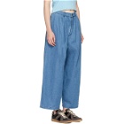 69 Blue Pleated Jeans