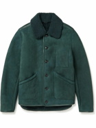 YMC - Brainticket MK2 Leather-Trimmed Shearling Jacket - Green
