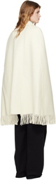 TOTEME Off-White Fringe Cape Coat