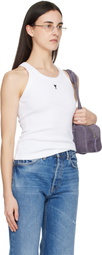 AMI Paris White Cotton Ami de Coeur Tank Top