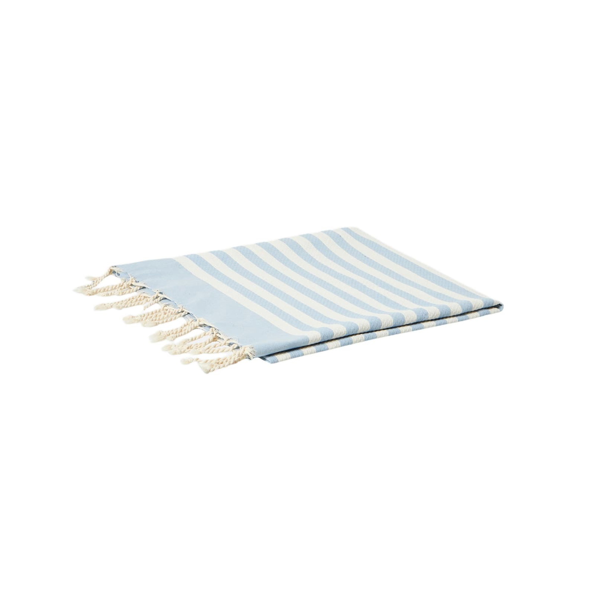 MC2 Saint Barth Cotton Beach Towel Fouta With Light Blue Striped Print