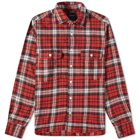 Drake's Men's Work Shirt in Red Check