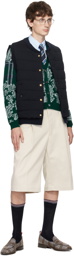 Thom Browne Green Jacquard Cardigan