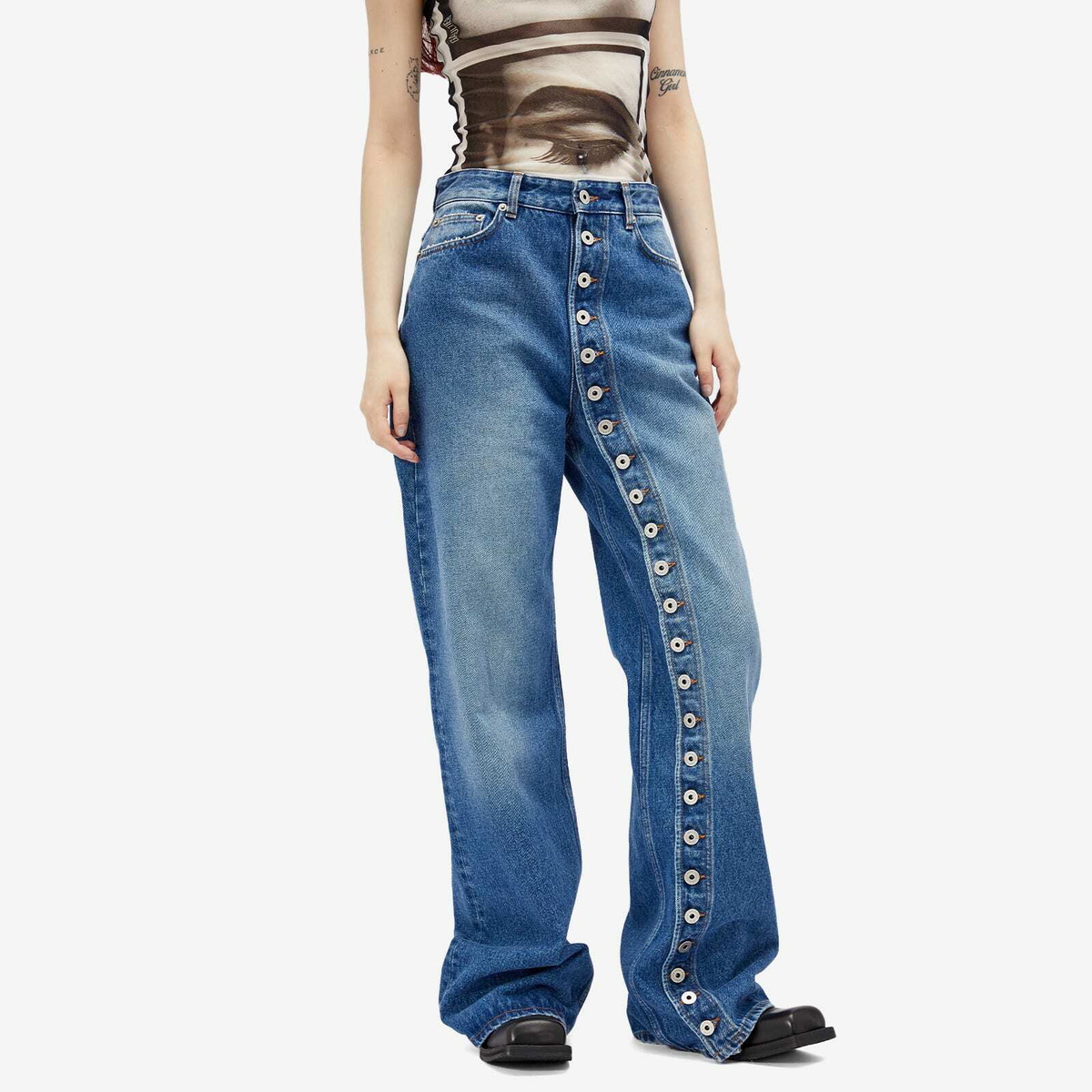 デニム・ジーパン JEAN PAUL GAULTIER THE BLUE DENIM STRAP JEANS Jean Paul Gaultier - Jean Paul Gaultier | The Blue Denim