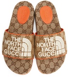 Gucci Beige & Orange The North Face Edition GG Sandals