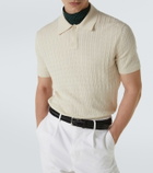Dunhill Cable-knit cotton and silk polo shirt