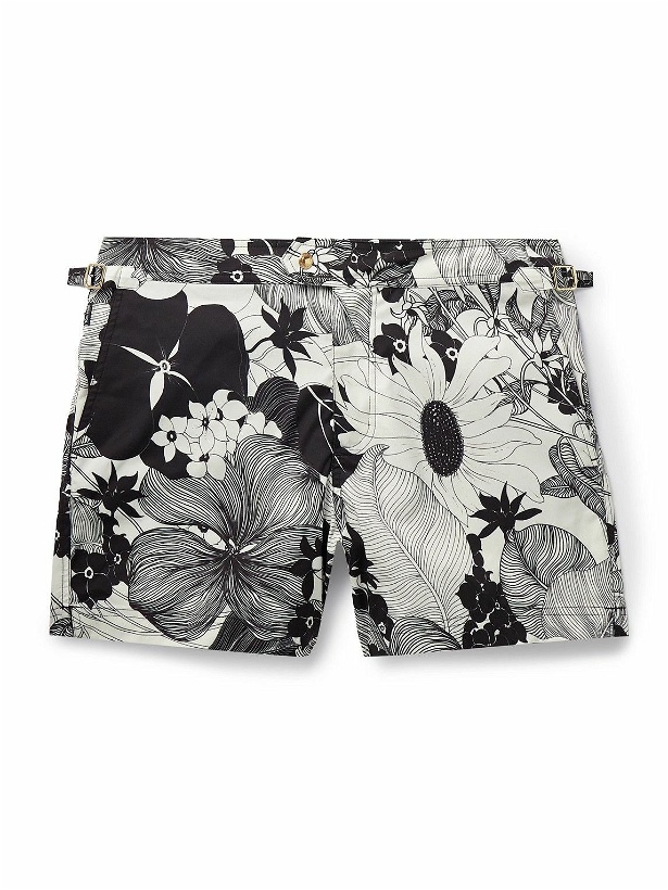 Photo: TOM FORD - Slim-Fit Short-Length Floral-Print Swim Shorts - Black