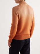 TOM FORD - Dip-Dyed Cashmere, Mohair and Silk-Blend Mock-Neck Sweater - Orange